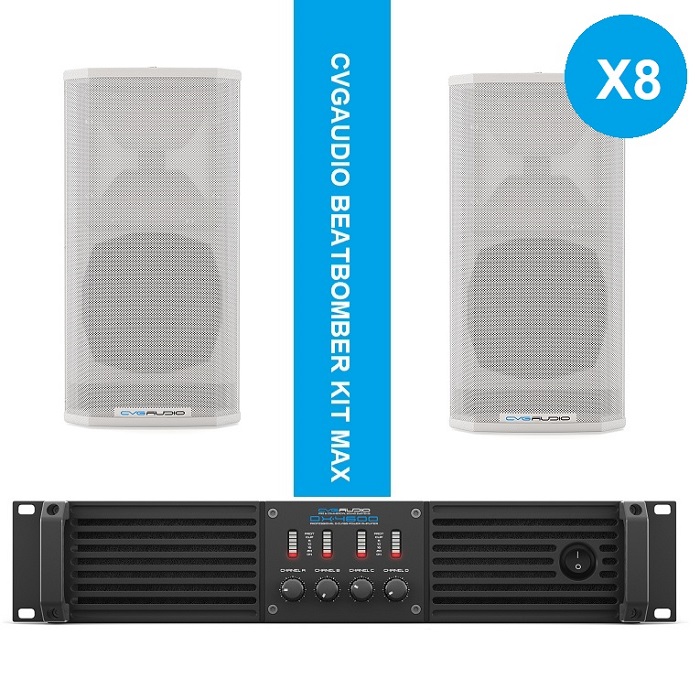 Комплект звукового оборудования высокой мощности CVGAUDIO BEATBOMBER KIT MAX WHITE